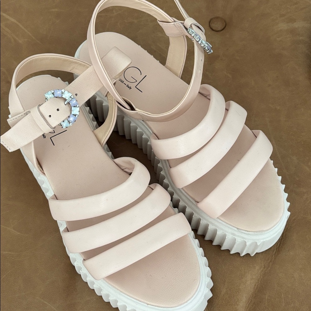 AGL Light Pink Strappy Platform Sandals 39